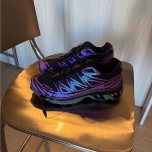 Salomon Black and Purple Athletic Shoes XT-6 (W8, M7)